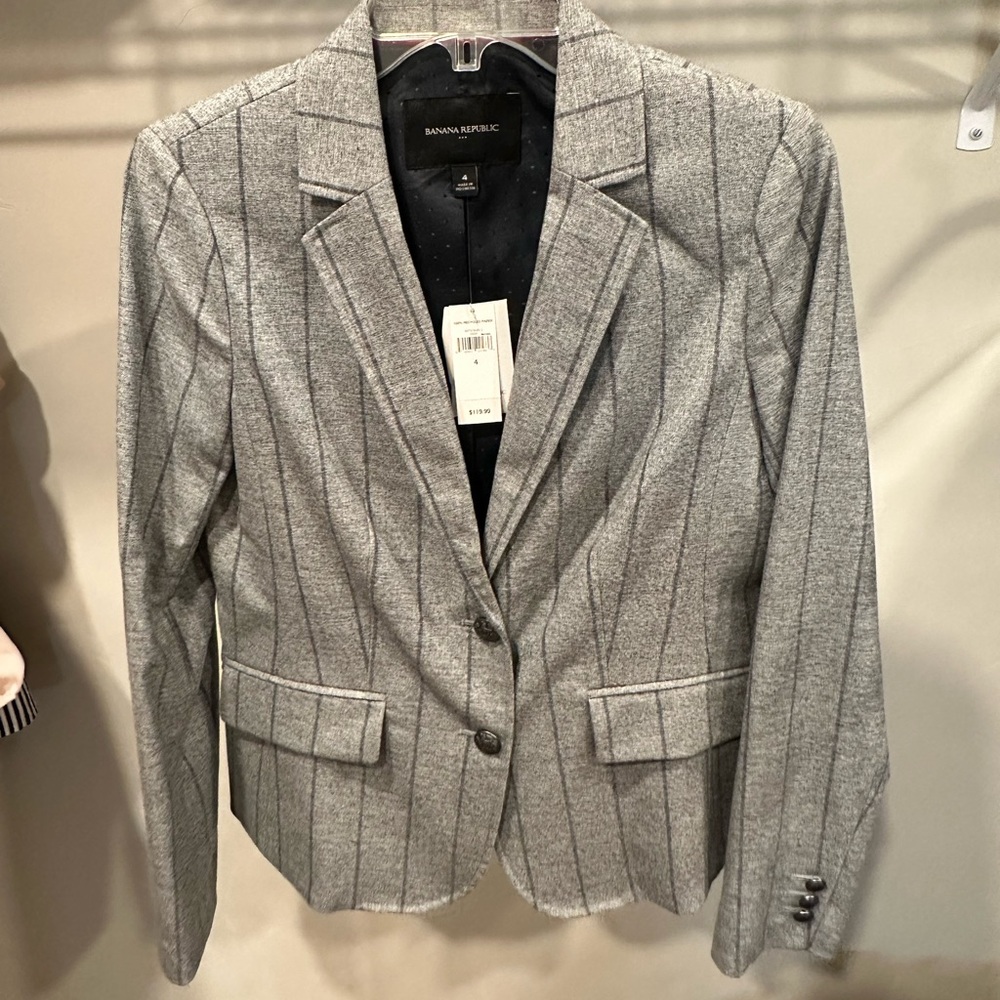 Gray and Black pinstripe Blazer NWT